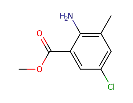 Molecular Structure of 79101-83-0 (Benzoic acid, 2-aMino-5-chloro-3-Methyl-, Methyl ester)