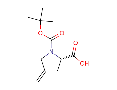 Molecular Structure of 84348-38-9 ((S)-4-METHYLENE-PYRROLIDINE-1,2-DICARBOXYLIC ACID 1-TERT-BUTYL ESTER)