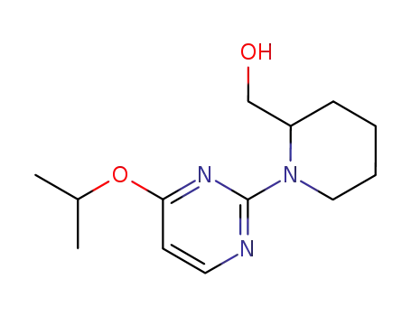 Molecular Structure of 879499-38-4 (2-Piperidinemethanol, 1-[4-(1-methylethoxy)-2-pyrimidinyl]-)