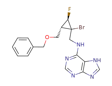 c,t-9-{[c,t-1-bromo-t-3-fluoro-r-2-(benzyloxymethyl)cyclopropyl]methyl}adenine