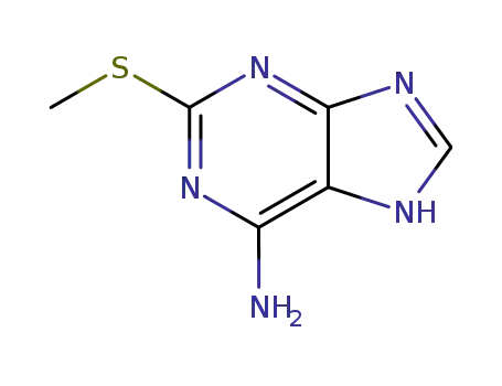 Molecular Structure of 1198-83-0 (2-methylsulfanyl-7H-purin-6-amine)