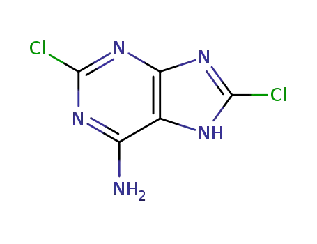 Molecular Structure of 2914-09-2 (2,8-dichloro-1H-adenine)