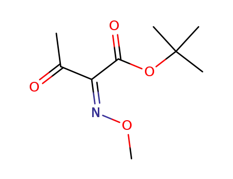 Molecular Structure of 79232-65-8 (Butanoic acid, 2-(methoxyimino)-3-oxo-, 1,1-dimethylethyl ester, (2Z)-)