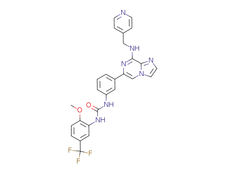 1-(2-metoxy-5-trifluoromethyl-phenyl)-3-(3-{8-[(-pyridin-4-yl-methyl)-amino]-imidazo[1,2-a]pyrazin-6-yl}-phenyl)-urea