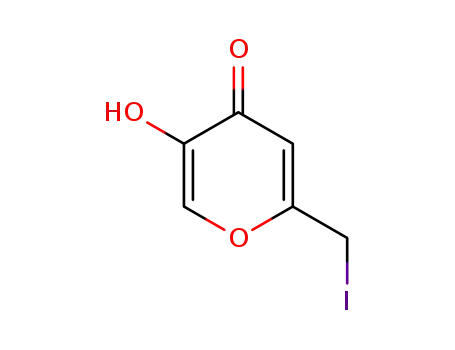 Molecular Structure of 16065-34-2 (5-Hydroxy-2-(iodomethyl)-4H-pyran-4-one)