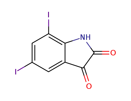 Molecular Structure of 34058-26-9 (1H-Indole-2,3-dione, 5,7-diiodo-)