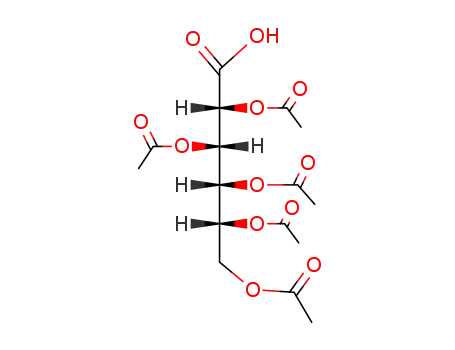 Molecular Structure of 17430-71-6 (2,3,4,5,6-penta-O-acetyl-D-gluconic acid)