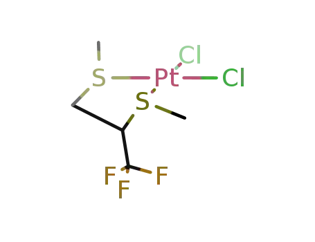 cis-dichloro{1,1,1-trifluoro-2,3-bis(methylthio)propane}platinum(II)