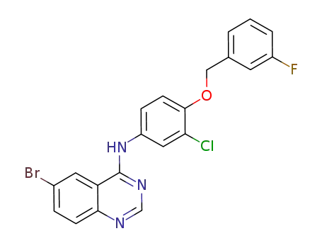 Molecular Structure of 944549-41-1 (6-Bromo-N-[3-chloro-4-[(3-fluorophenyl)methoxy]phenyl]quinazolin-4-amine)
