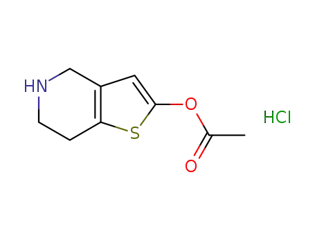 Molecular Structure of 1151904-84-5 (Thieno[3,2-c]pyridin-2-ol, 4,5,6,7-tetrahydro-, 2-acetate, hydrochloride (1:1))