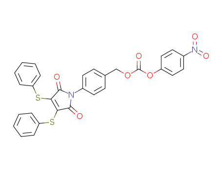 carbonic acid 4-(2,5-dioxo-3,4-bis-phenylsulfanyl-2,5-dihydro-pyrrol-1-yl)-benzyl ester 4-nitro-phenyl ester