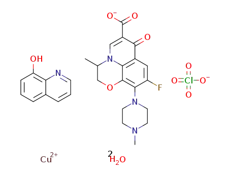 [copper(II)(ofloxacin(-H))(8-hydroxyquinoline)](perchlorate) dihydrate