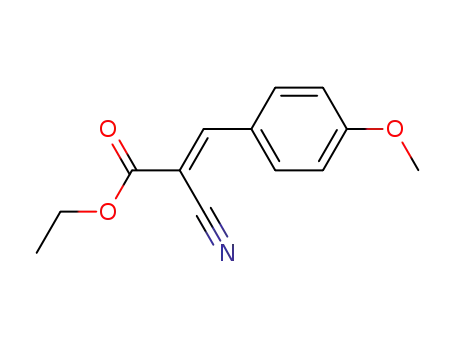 Molecular Structure of 2017-87-0 (2-Propenoic acid, 2-cyano-3-(4-methoxyphenyl)-, ethyl ester, (E)-)