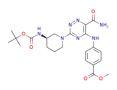 (R)-methyl 4-(3-(3-(tert-butoxycarbonylamino)piperidin-1-yl)-6-carbamoyl-1,2,4-triazin-5-ylamino)benzoate