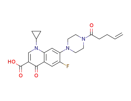1-cyclopropyl-6-fluoro-4-oxo-7-(4-(pent-4-enoyl)piperazin-1-yl)-1,4-dihydroquinoline-3-carboxylic acid
