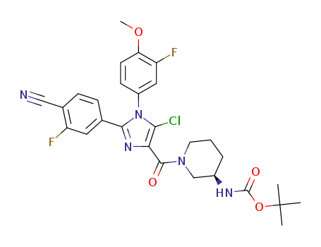 tert-butyl N-[(3R)-1-[5-Chloro-2-(4-cyano-3-fluorophenyl)-1-(3-fluoro-4-methoxyphenyl)imidazole-4-carbonyl]piperidin-3-yl]carbamate