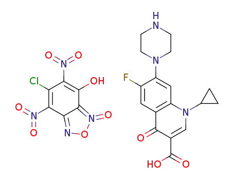 4-(3-carboxy-1-cyclopropyl-6-fluoro-4-oxo-1,4-dihydroquinolin-7-yl)piperazin-1-ium 5-chloro-4,6-dinitro-7-oxidobenzofuroxan