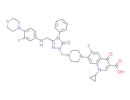 1-cyclopropyl-6-fluoro-7-{4-[(3-{[(3-fluoro-4-thiomorpholin-4-ylphenyl)amino]methyl}-4-phenyl-5-thioxo-4,5-dihydro-1H-1,2,4-triazol-1-yl)methyl]piperazin-1-yl}-4-oxo-1,4-dihydroquinoline-3-carboxylicacid