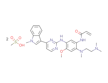 N-(2-{2-dimethylaminoethyl-methylamino}-4-methoxy-5-{[4-(1-methyl-indol-3-yl)pyrimidine 2-yl]amino}phenyl)prop-2-enamide dimesylate
