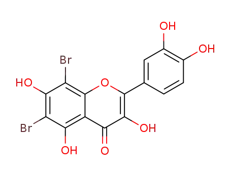 Molecular Structure of 95412-48-9 (4H-1-Benzopyran-4-one,
6,8-dibromo-2-(3,4-dihydroxyphenyl)-3,5,7-trihydroxy-)