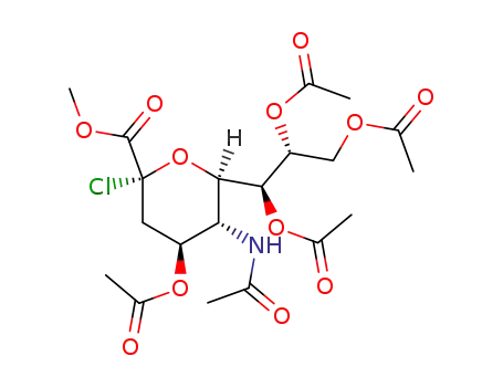 Molecular Structure of 67670-69-3 (N-ACETYL-2-CHLORO-2-DEOXYNEURAMINIC ACID METHYL ESTER 4,7,8,9-TETRAACETATE)