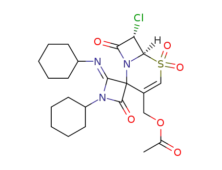 3-acetoxymethyl-7α-chloro-4-spiro-<3'-(1'-cyclohexyl-4'-cyclohexylimino-2'-oxoazetidinyl)>-2-cephem 1,1-dioxide