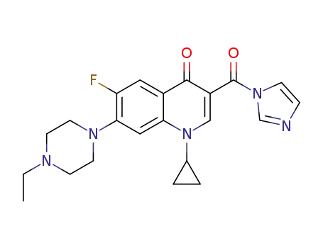 1-cyclopropyl-6-fluoro-7-(4-ethylpiperazin-1-yl)-3-(1H-imidazole-1-formyl)-quinoline-4(1H)-one