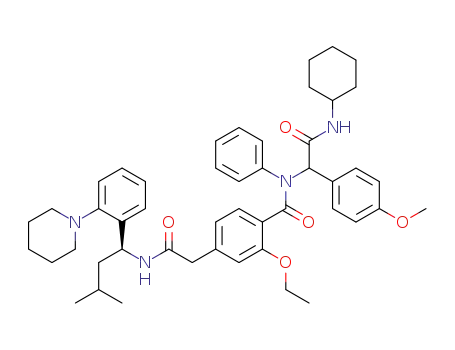 N-(2-(cyclohexylamino)-1-(4-methoxyphenyl)-2-oxoethyl)-2-ethoxy-4-(2-((S)-3-methyl-1-(2-(piperidin-1-yl)phenyl)butylamino)-2-oxoethyl)-N-phenylbenzamide