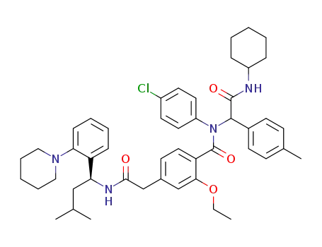 N-(4-chlorophenyl)-N-(2-(cyclohexylamino)-2-oxo-1-p-tolylethyl)-2-ethoxy-4-(2-((S)-3-methyl-1-(2-(piperidin-1-yl)phenyl)butylamino)-2-oxoethyl)benzamide