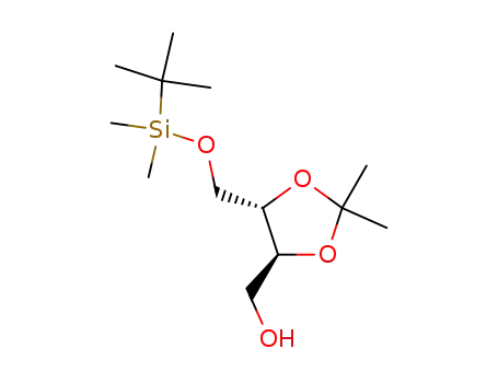 Molecular Structure of 108817-96-5 (1,3-Dioxolane-4-methanol,
5-[[[(1,1-dimethylethyl)dimethylsilyl]oxy]methyl]-2,2-dimethyl-, (4S,5S)-)