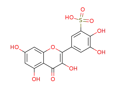 Molecular Structure of 31273-65-1 (2,3-dihydroxy-5-(3,5,7-trihydroxy-4-oxo-4H-chromen-2-yl)benzenesulfonic acid)
