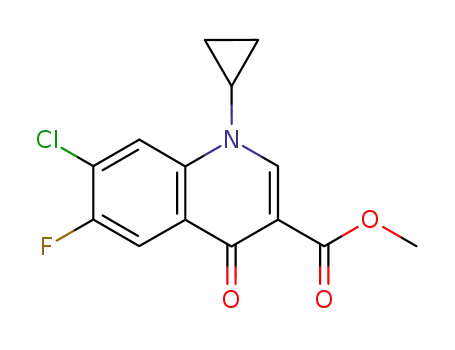 Molecular Structure of 104599-90-8 (3-Quinolinecarboxylic acid, 7-chloro-1-cyclopropyl-6-fluoro-1,4-dihydro-4-oxo-, Methyl ester)