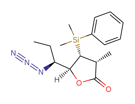 (+/-)-(3R*,4R*,5S*)-5-((1'S*)-azidopropyl)-3-methyl-4-(phenyldimethylsilyl)-dihydrofuran-2-one
