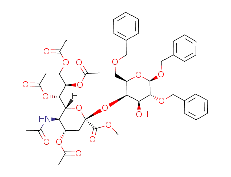 (2R,4S,5R,6R)-4-Acetoxy-5-acetylamino-2-((2R,3R,4S,5R,6R)-5,6-bis-benzyloxy-2-benzyloxymethyl-4-hydroxy-tetrahydro-pyran-3-yloxy)-6-((1S,2R)-1,2,3-triacetoxy-propyl)-tetrahydro-pyran-2-carboxylic acid methyl ester