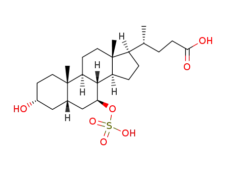 Molecular Structure of 74723-14-1 (Cholan-24-oic acid, 3-hydroxy-7-(sulfooxy)-, (3a,5b,7b)-)