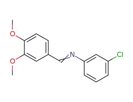 Molecular Structure of 82363-26-6 (Benzenamine, 3-chloro-N-[(3,4-dimethoxyphenyl)methylene]-)