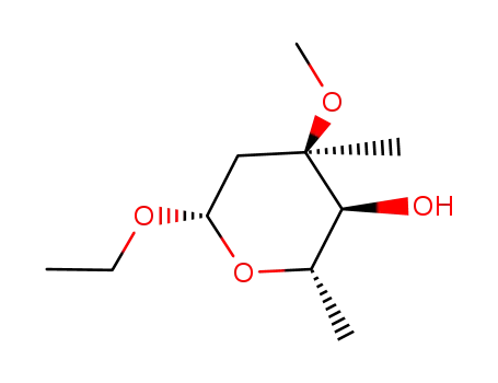 Molecular Structure of 153029-63-1 (ba-L-ribo-Hexopyranoside, ethyl 2,6-dideoxy-3-C-methyl-3-O-methyl- (9CI))