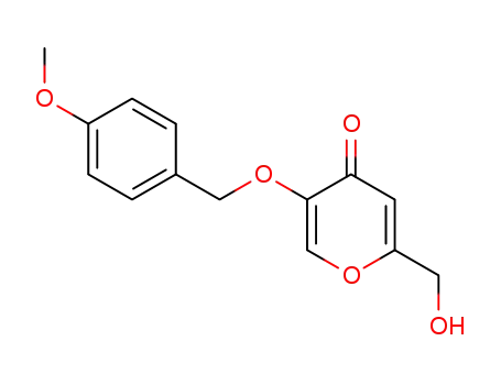 Molecular Structure of 118708-61-5 (4H-Pyran-4-one, 2-(hydroxymethyl)-5-[(4-methoxyphenyl)methoxy]-)
