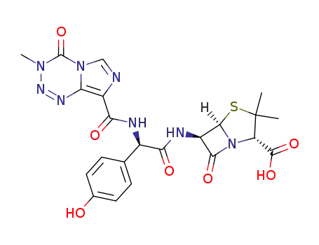α-[(3-methyl-4-oxo-imidazo[5,1-d]-1,2,3,5-tetrazine-8-carboxyl)amino-p-hydroxybenzyl]penicillin