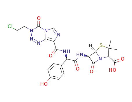 α-[(3-(2-chloroethyl)-4-oxo-imidazo[5,1-d]-1,2,3,5-tetrazine-8-carboxyl)amino-p-hydroxybenzyl]penicillin