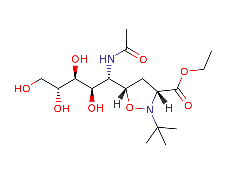 5-(1-acetylamino-2,3,4,5-tetrahydroxy-pentyl)-2-tert-butyl-isoxazolidine-3-carboxylic acid ethyl ester