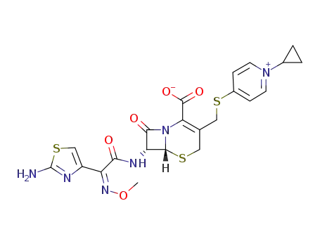 (6R,7R)-7-[(Z)-2-(2-aminothiazol-4-yl)-2-methoxyiminoacetamido]-3-[(1-cyclopropylpyridinium-4-yl)thiomethyl]-ceph-3-em-4-carboxylate
