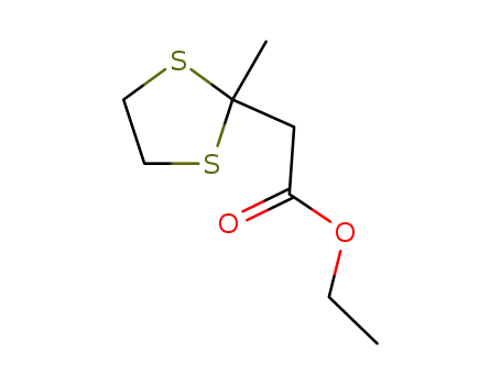 Molecular Structure of 66278-17-9 (1,3-Dithiolane-2-acetic acid, 2-methyl-, ethyl ester)