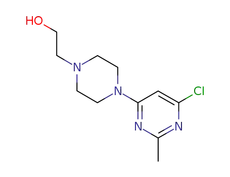 Molecular Structure of 127116-19-2 (1-Piperazineethanol,4-(6-chloro-2-methyl-4-pyrimidinyl)-)