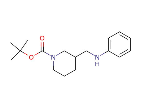 Molecular Structure of 309735-44-2 (1-Piperidinecarboxylic acid, 3-[(phenylamino)methyl]-, 1,1-dimethylethyl
ester)