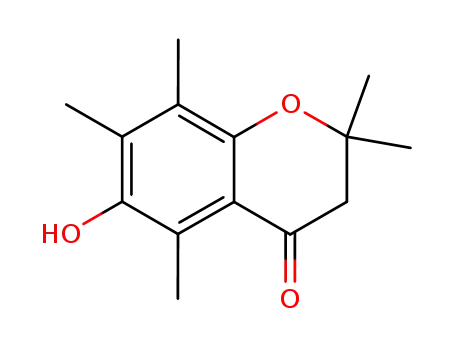 Molecular Structure of 19017-66-4 (4H-1-Benzopyran-4-one, 2,3-dihydro-6-hydroxy-2,2,5,7,8-pentamethyl-)