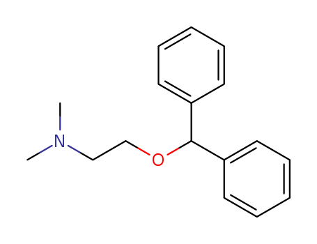 58-73-1,Diphenhydramine,Ethanamine, 2-(diphenylmethoxy)-N,N-dimethyl-;Ethylamine,2-(diphenylmethoxy)-N,N-dimethyl- (7CI,8CI);2-(Diphenylmethoxy)-N,N-dimethylethylamine;Benzhydramine;Dimedrol base;FAR 90X2;N-[2-(Diphenylmethoxy)ethyl]-N,N-dimethylamine;O-Benzhydryldimethylaminoethanol;Probedryl;a-(2-Dimethylaminoethoxy)diphenylmethane;b-Dimethylaminoethylbenzhydrylether;N-[2-(Diphenylmethoxy)ethyl]-N,N-dimethylamine;