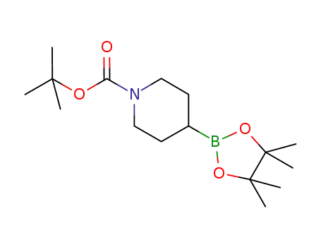 Molecular Structure of 1048970-17-7 (tert-butyl 4-(4,4,5,5-tetramethyl-1,3,2-dioxaborolan-2-yl)piperidine-1-carboxylate)