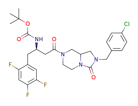 tert-butyl [(1R)-3-[2-(4-chlorobenzyl)-hexahydro-3-oxoimidazo[1,5-a]pyrazin-7(8H)-yl]-3-oxo-1-(2,4,5-trifluorobenzyl)propyl]carbamate
