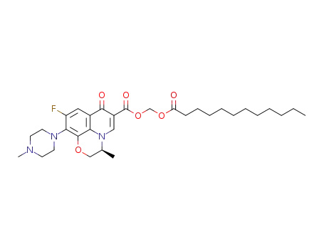 (3S)-6-[(dodecanoyloxy)methyl] 9-fluoro-2,3-dihydro-3-methyl-10-(4-methyl-1-piperazinyl)-7-oxo-7H-pyrido[1,2,3-de]-1,4-benzoxazine-6-carboxylate